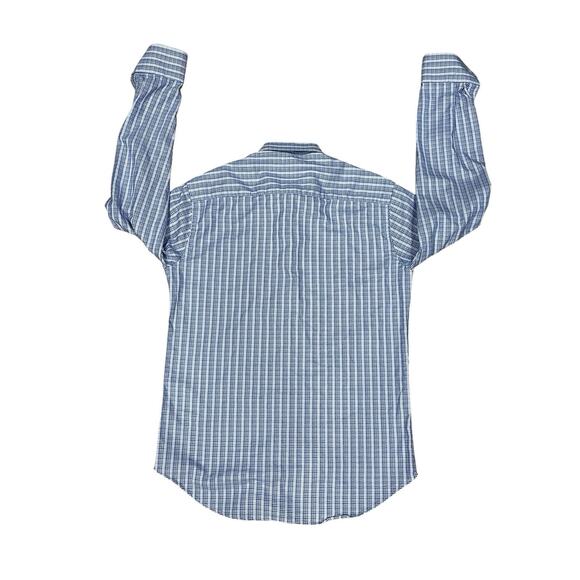 Bugatchi Uomo Shaped Fit Men Size Small Check Flip Cuffs Long Sleeve Dress Shirt - Picture 2 of 12